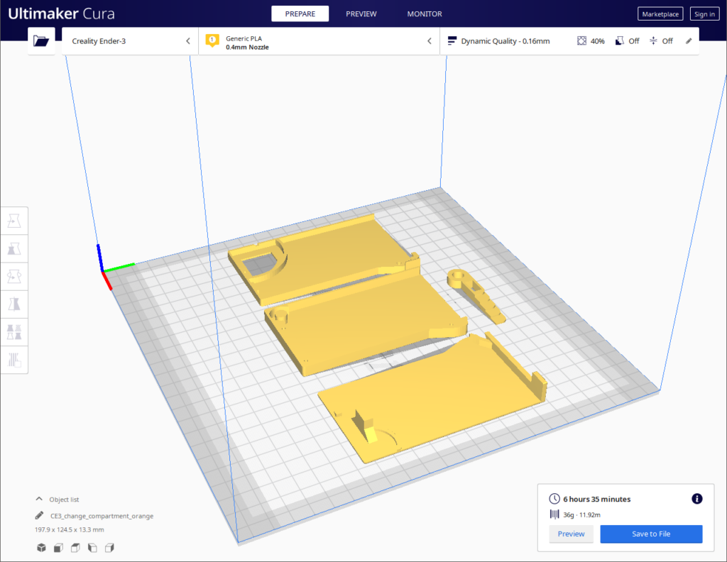 cura print layout